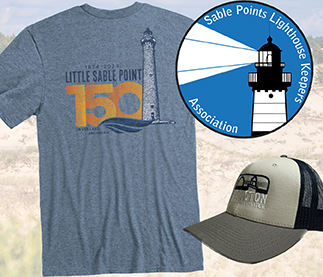 T-shirt, baseball cap and Sable Points Lighthouse Keepers Association logo