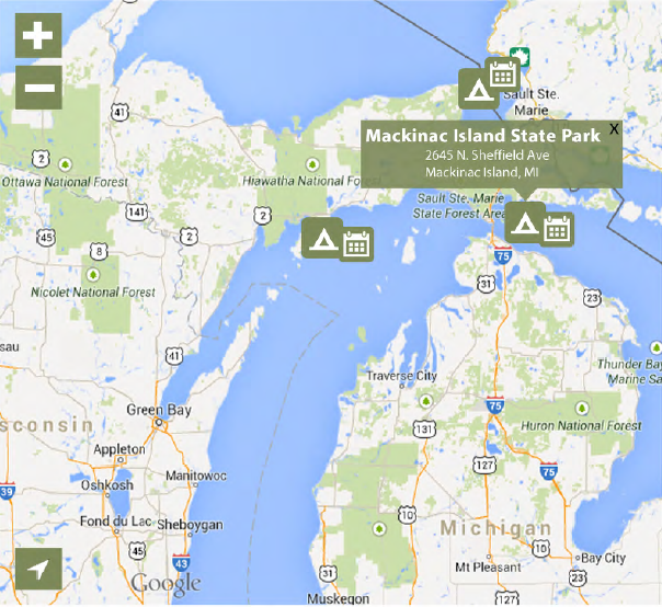 Michigan DNR State Park Map